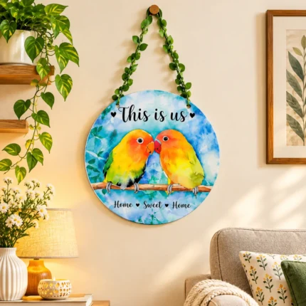 This Is Us Love Birds – Home Sweet Home Wall Hanging